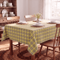 Sm:)e Yellow Royal Stewart Tartan Plaid Tablecloth, Rectangle 55 x 84 Inch, Wrinkle-Resistant & Machine Washable Classic Check Table Cover for Dinner/Party Decoration/Holiday