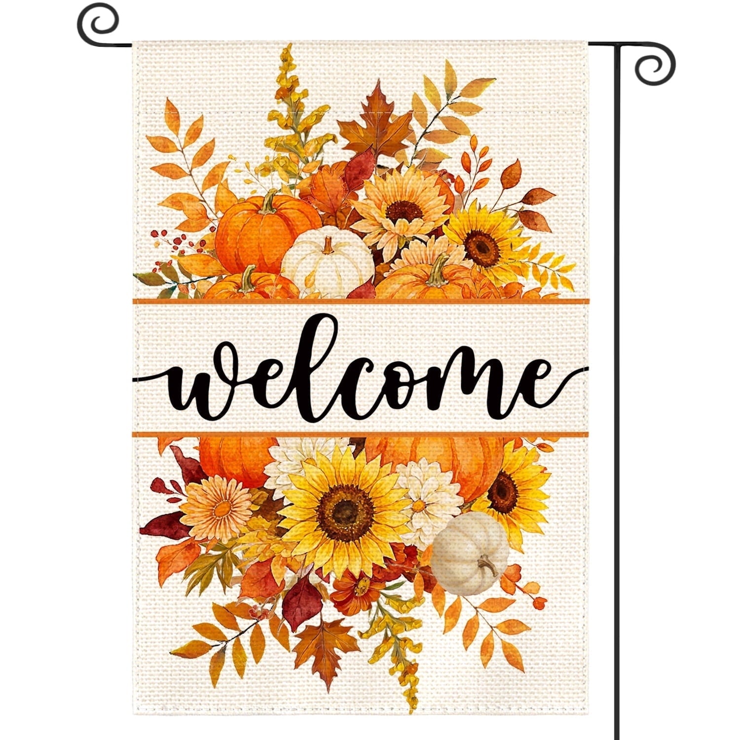 Sm:)e Sunflower Thanksgiving Pumpkin Fall Garden Flag 12 x 18 Inch, Double-Sided Printing, Seasonal Farmhouse Yard Outdoor Decor
