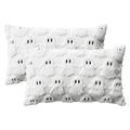 Sm:)e Halloween Goost Plush Faux Fur Jacquard Throw Pillow Cover 12x20 Inch White, Set of 2 Silky Soft Seasonal Cushion Case for Sofa Couch