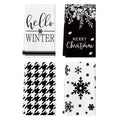 Sm:)e Black Buffalo Plaid Snowflake Merry Christmas Kitchen Towels Dish Towels, 18x26 Inch Stripes Leaves Winter Decoration Hand Towels Set of 4