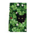 Sm:)e Black Cat Green Shamrock Saint Patricks Day Kitchen Dish Towels 18x26 Inch Set of 1
