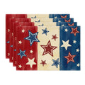 Sm:)e American Flag Stars 4th of July Placemats Set of 4 12x18 Inch
