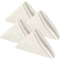 Sm:)e 17x17 inch 4 Pack Satin Napkins for Dinner Lunch Wedding Party, Silky Smooth Washable, Polyester, Beige, Square