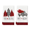 Sm:)e Christmas Tree Truck Happy Holiday Winter Kitchen Dish Towels Set of 2 18x26 Inch