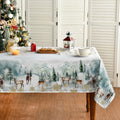 Sm:)e Christmas Tree Golden Snow Deer Winter Tablecloth 60 x 84 Inch