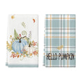 Sm:)e White Pumpkin Leaves Fall Thanksgiving Kitchen Dish Towels 18x26 Inch Set of 2