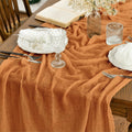 Sm:)e Orange Cheesecloth Table Runner 120 Inch Rustic Gauze Boho Chair Sashes for Bridal Shower Wedding Party Catering Home Decoration Supplies