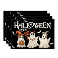 Sm:)e Ghost Pumpkin Halloween Placemats Set of 4, Halloween Party Kitchen Dining Indoor Outdoor Decorations