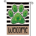 Sm:)e Dog Paint Welcome Patricks Day Garden Flag 12x18 Inch