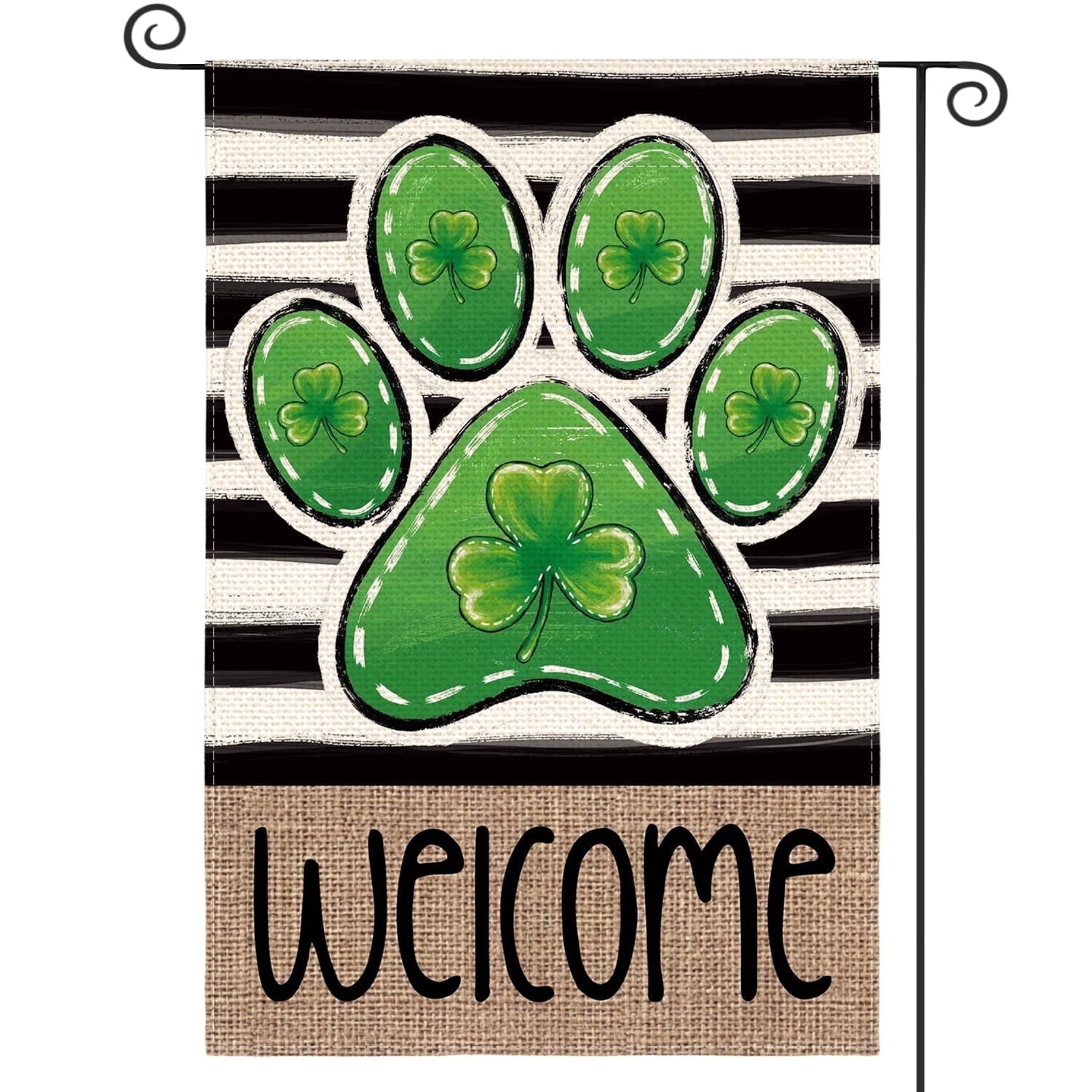 Sm:)e Dog Paint Welcome Patricks Day Garden Flag 12x18 Inch