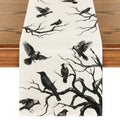 Sm:)e Silhouette Tree Crows Halloween Table Runner 13 x 60 Inch