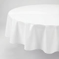 Plastic Table Cloth Disposable 6 Pack, Round 84 Inch, White, for Party Picnic Wedding