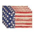 Sm:)e American Flag 4th of July Placemats Set of 4 12x18 Inches, Durable and Easy Cleaning Perfect for Independence Day Celebration and Family Gathering