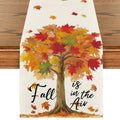 Sm:)e Fall Maple Tree Table Runner 13x72 Inch, Autumn Seasonal Decor for Kitchen Dining Table Home Party