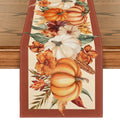 Sm:)e Orange Pumpkin Fall Table Runner 13x72 Inch,Fruitful Autumn Harvest Kitchen Dining Home Party Decorations