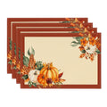 Sm:)e Pumpkin Sunflower Fall Placemats Set of 4, 12x18 Inch Seasonal Autumn Thanksgiving Table Mats for Kitchen Dining Daily Home Decor