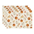 Smile Orange Maple Leaf Pumpkin Fall Placemats Set of 4, 12x18 Inch Seasonal Autumn Table Mats for Party Kitchen Dining Decoration