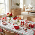 Sm:)e Buffalo Plaid Eucalyptus Hearts Valentine's Day Tablecloth 60x120 Inch