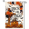 Sm:)e Trick or Treat Ghost Bat Pumpkin Cross Halloween Garden Flag 12 x 18 Inch, Double-Sided Printing, Outdoor Welcome Decor for Yards