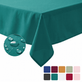 Sm:)e Green Farmhouse Style Waterproof Tablecloth 60x60 Inch, Yarn-Dyed Woven Table Cover for Dining Decor, Rectangle