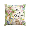 Sm:)e He is Risen Bunny Easter Pillow Cover 18x18 Inch