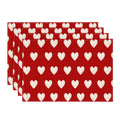 Sm:)e Red Love Heart Valentine's Day Placemats Set of 4, 12x18 Inch