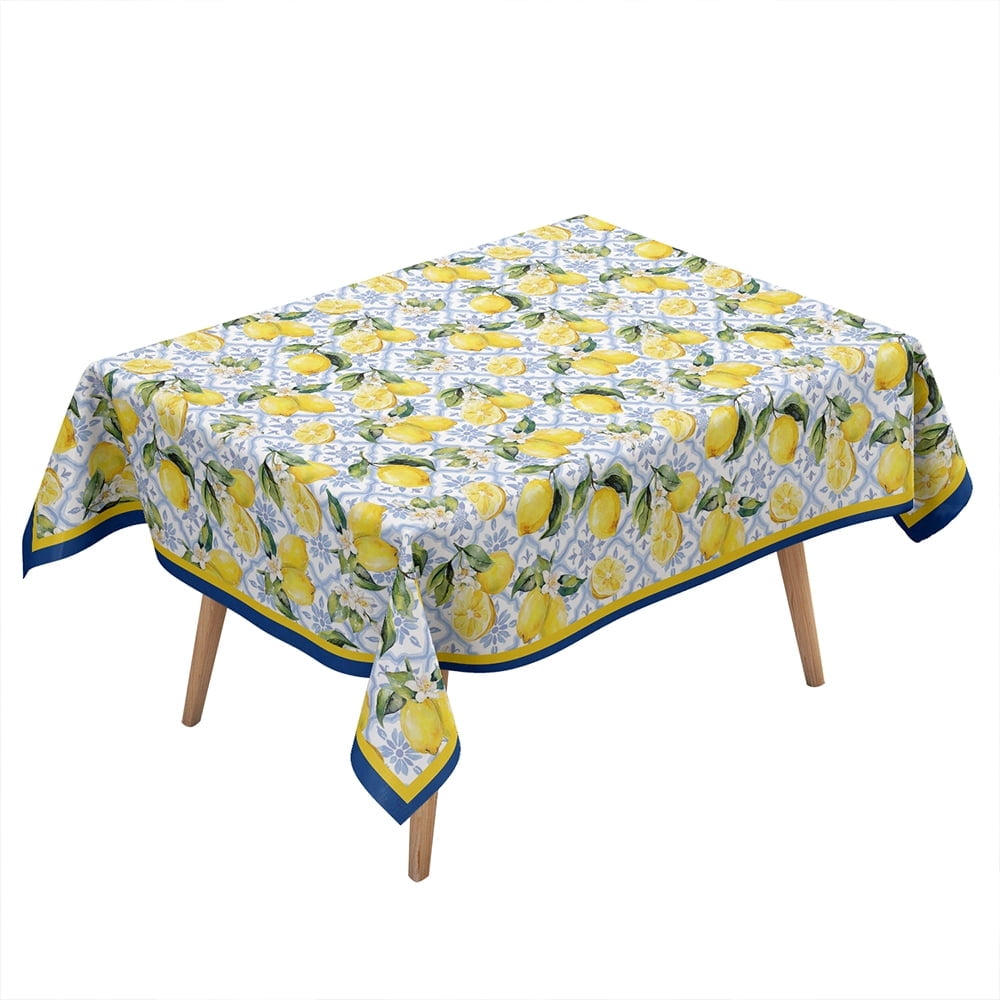 Sm:)e Hello Sunshine Lemon Summer Tablecloth 52x70 Inch
