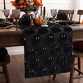 Sm:)e Black Ghost Halloween Table Runner 13x60 Inch, Soft Plush Faux Fur Mantel Kitchen Dining Table Decor, Halloween Home Party Decor