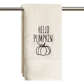 Sm:)e 1 Pc Beige Pumpkin Embroidered Fall Hand Towel, 100% Cotton Absorbent Kitchen Prep Towel, 18 x 26 Inch