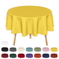 Sm:)e Stain and Wrinkle Resistant Fitable Yellow Table Cloth 60 Inch Round, Reusable and Washable Polyester Fabric Table Covers for Party, Wedding and Banquet Decoration 4ft Table