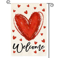 Sm:)e Red Heart Valentines Day Garden Flag 12x18Inch