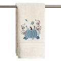 Sm:)e 1 Pc Maple Leaf Vine Blue Pumpkin Embroidered Fall Hand Towel, 100% Cotton Soft Home Decor Towel, 18 x 26 Inch