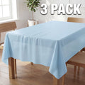 Plastic Table Cloth Disposable 3 Pack, 54 x 108 Inch, Blue, for Party Picnic Wedding