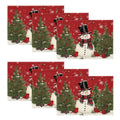 Smile Snowman Cardinals Winter Christmas Placemats Set of 6, Red, 12 x 18 Inch