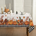 Sm:)e Buffalo Plaid Fall Thanksgiving Table Cloth 60x60 Inch Square, Pumpkin Birdhouse Mushroom