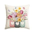 Sm:)e Tulips Gardenias Butterflies Floral Spring Throw Pillow Covers,18x18 Inch