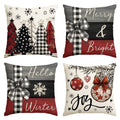 Sm:)e Merry Christmas Trees Winter Xmas Pillow Covers 20 x 20 Inch Set of 4