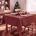 Sm:)e Red Royal Stewart Tartan Plaid Tablecloth, Rectangle 55 x 104 Inch, Machine Washable Classic Check Table Cover for Christmas Dinner/Party Decoration/Holiday