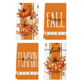 Sm:)e Maple Leaves Pumpkins Orange Fall Kitchen Dish Towels Set of 4, Soft & Absorbent Washcloth 18x26 Inch