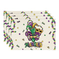 Sm:)e Irises White Mask Carnival Mardi Gras Placemats Set of 4, 12x18 Inch