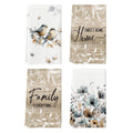 Sm:)e Birds Leaves Poppy Wooden Fall Kitchen Dish Towels Set of 4, Soft & Absorbent Washcloth 18x26 Inch