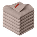 Sm:)e 100% Cotton Waffle Dishcloth, Tan, 6 Pack Soft Absorbent Quick Dry Kitchen Cleaning Towels 12x12 Inch