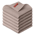 Sm:)e 100% Cotton Waffle Dishcloth, Tan, 6 Pack Soft Absorbent Quick Dry Kitchen Cleaning Towels 12x12 Inch