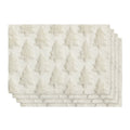 Sm:)e Beige Christmas Tree Faux Fur Placemats 12 x 18 Inch, Soft Plush Winter Table Mats for Kitchen Dining Table, Christmas Party Home Decoration