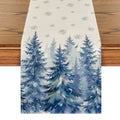 Sm:)e Blue Pine Forest Christmas Table Runner, 13 x 72 Inches Farmhouse Table Decor, Universal for Indoor Outdoor Kitchen, Home & Party Decoration