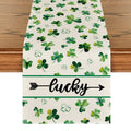 Sm:)e Shamrock Lucky St. Patrick's Day Table Runner 13 x 108 Inch