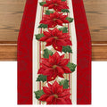 Sm:)e Poinsettia Christmas Table Runner for Xmas Winter 13 x 120 Red