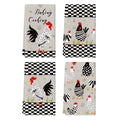 Sm:)e Geometric Grid Baking Cooking Chickens Kitchen Towels Dish Towels, 18x26 Inch Seasonal Leaves Decoration Hand Towels Set of 4