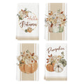 Sm:)e Pumpkins Hello Autumn Fall Kitchen Dish Towels 4 Set 18 x 26 Inch