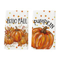 Sm:)e Orange Pumpkin Fall Dish Towels Set of 2, Soft & Absorbent Washcloth 18x26 Inch